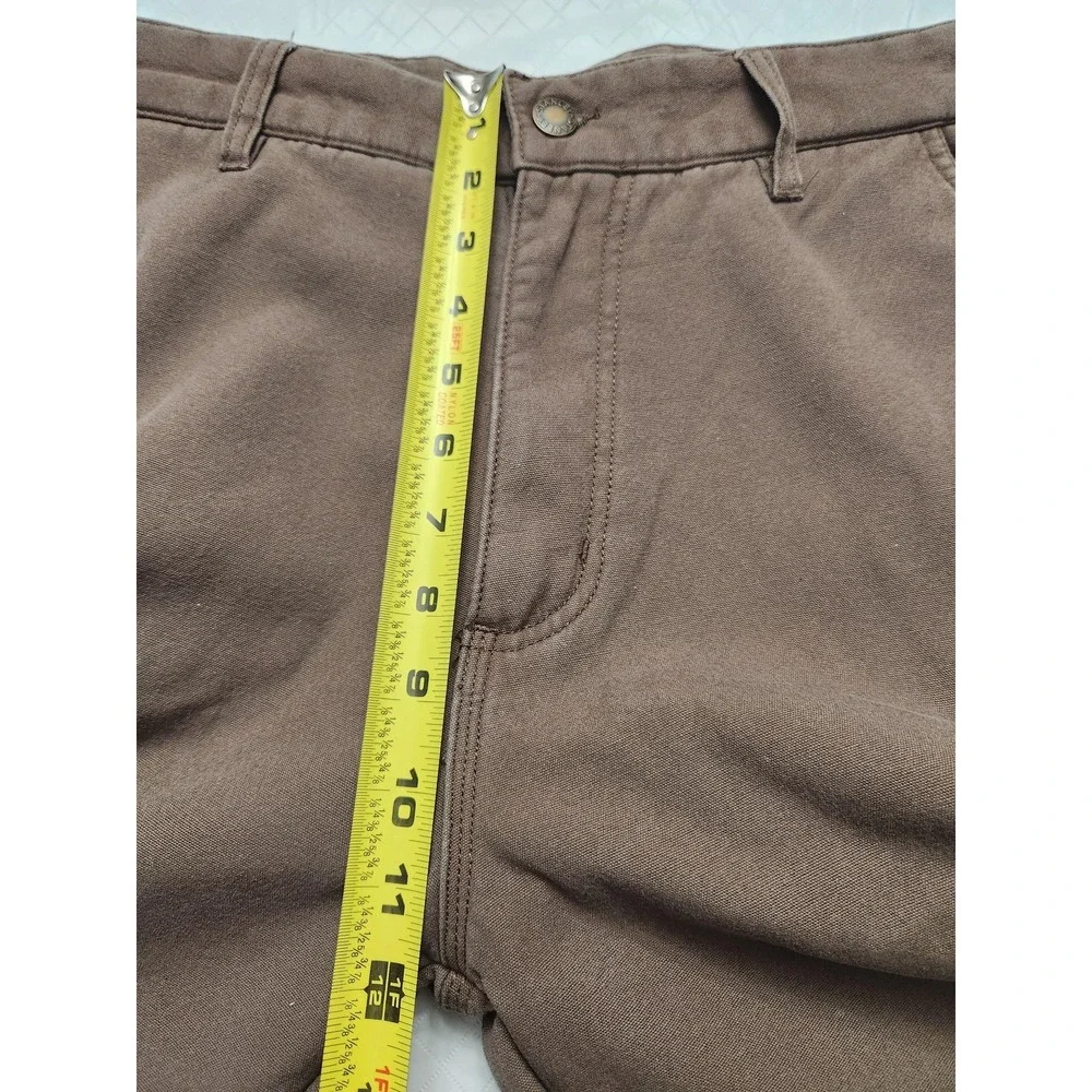 Stanley Pants Mens 34x30 Brown Fleece Lined Canvas Carpenter Insulated Workwear - Picture 7 of 13